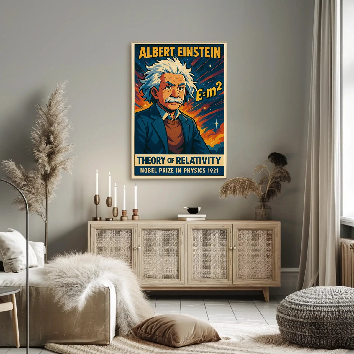 Einstein Relativity Vintage Curious Minds Poster