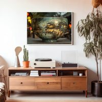 Asian Heritage Art: Riverside Village Scene Poster