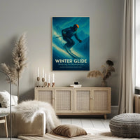 Winter Glide Mastering the Mountainscape Poster