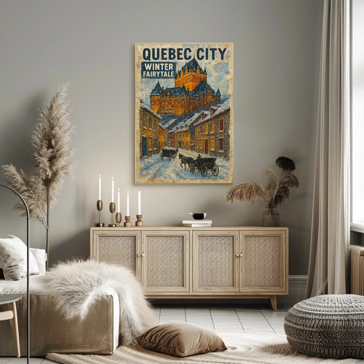 Quebec City Winter Fairytale Poster