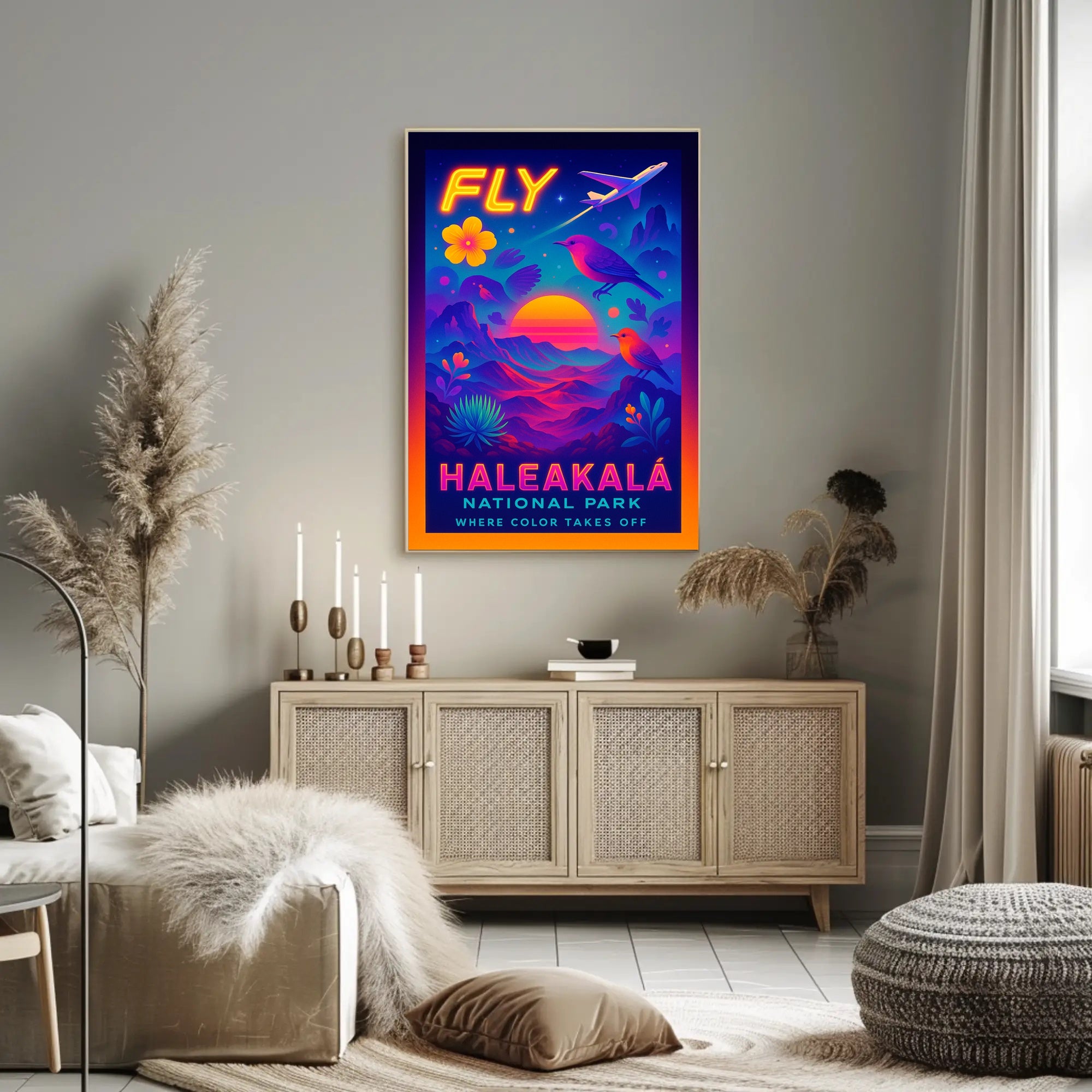 Fly to Haleakalā Wall Art Print
