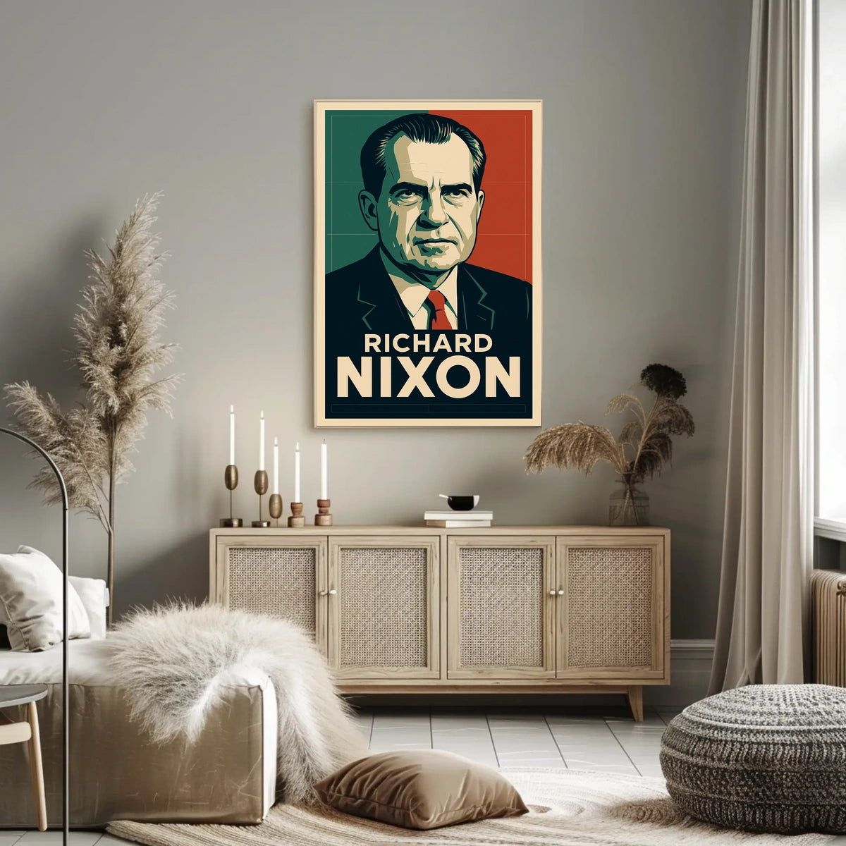 Richard Nixon Portrait Pop Art Realism Cold War Era Heritage Icon Collectors Poster