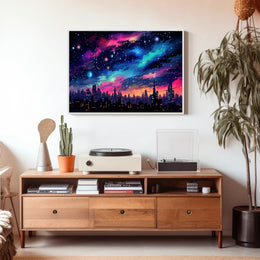 Cosmic Cityscape Poster PosterGoat