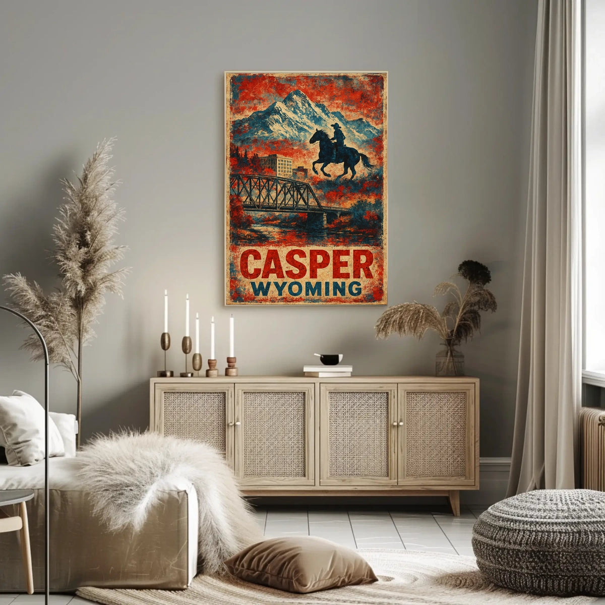 Casper Cityscape Wyoming Landscape Travel Print Photography Realism Museum Quality Wanderlust Poster
