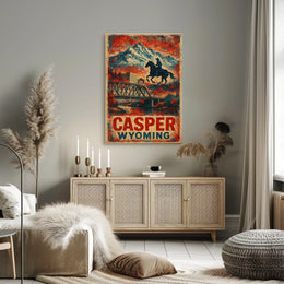 Casper Cityscape Wyoming Landscape Travel Print Photography Realism Museum Quality Wanderlust Poster