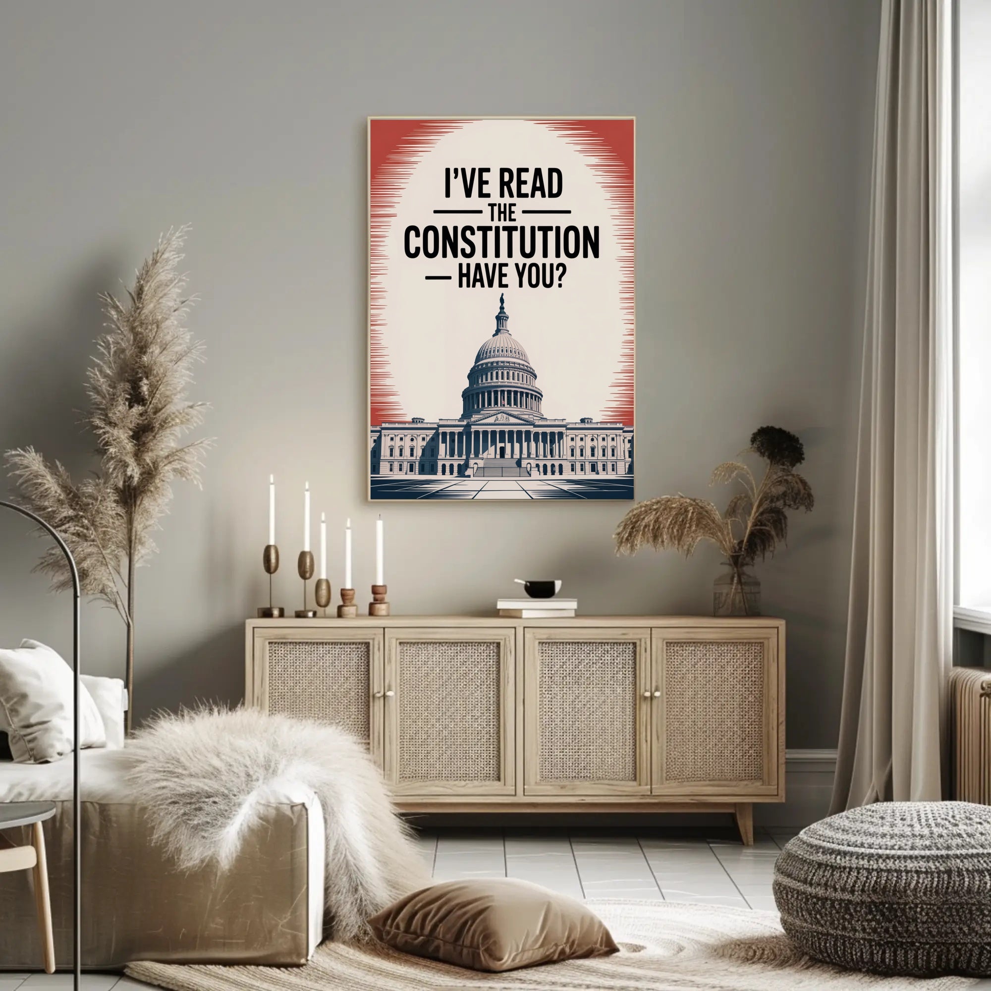 United States Capitol Vintage-Inspired Political or Propaganda Poster