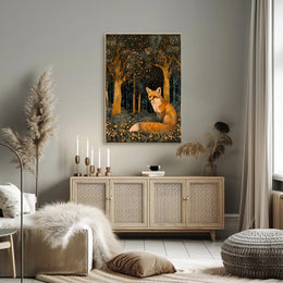 Whimsical Fox in Enchanted Forest Fantasy or Mythology Poster