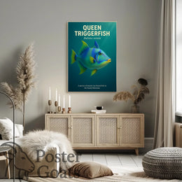 Queen Triggerfish Photorealistic Art Animal Poster