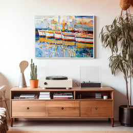 Vibrant Harbor Reflections Poster