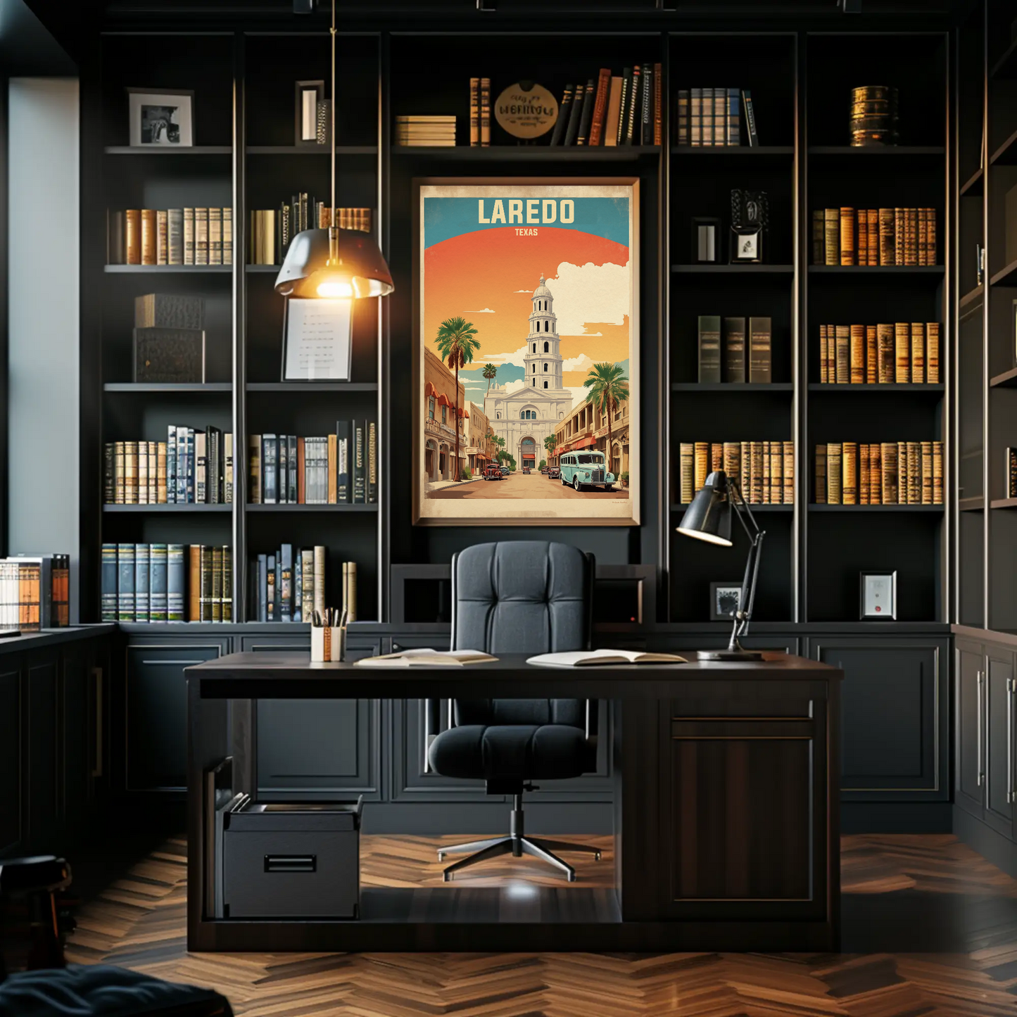 Laredo Texas Historic Tower Vintage Travel Poster
