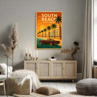 South Beach Miami Art Deco Travel Poster