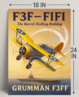 F3F-FIFI The Barrel-Rolling Bulldog Poster PosterGoat