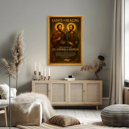 Saints Cosmas and Damian Vintage Spiritual Heritage Poster PosterGoat