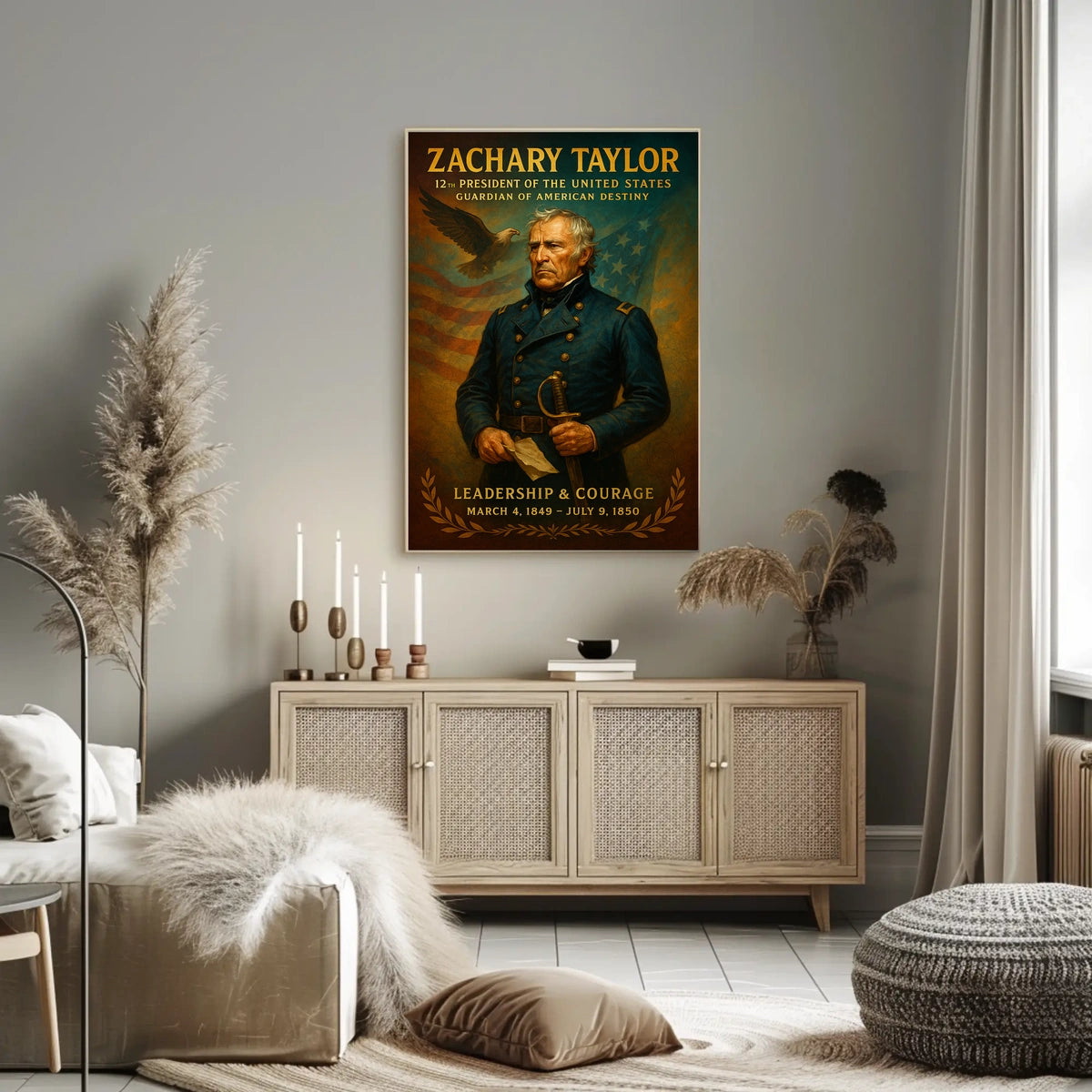 Zachary Taylor Vintage Patriotic Leadership Poster Print