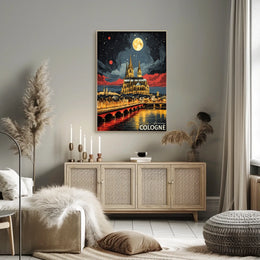 Cologne at Night Poster