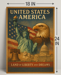 Land of Liberty and Dreams Poster PosterGoat