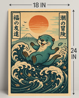 Otters Ocean Adventure Poster PosterGoat