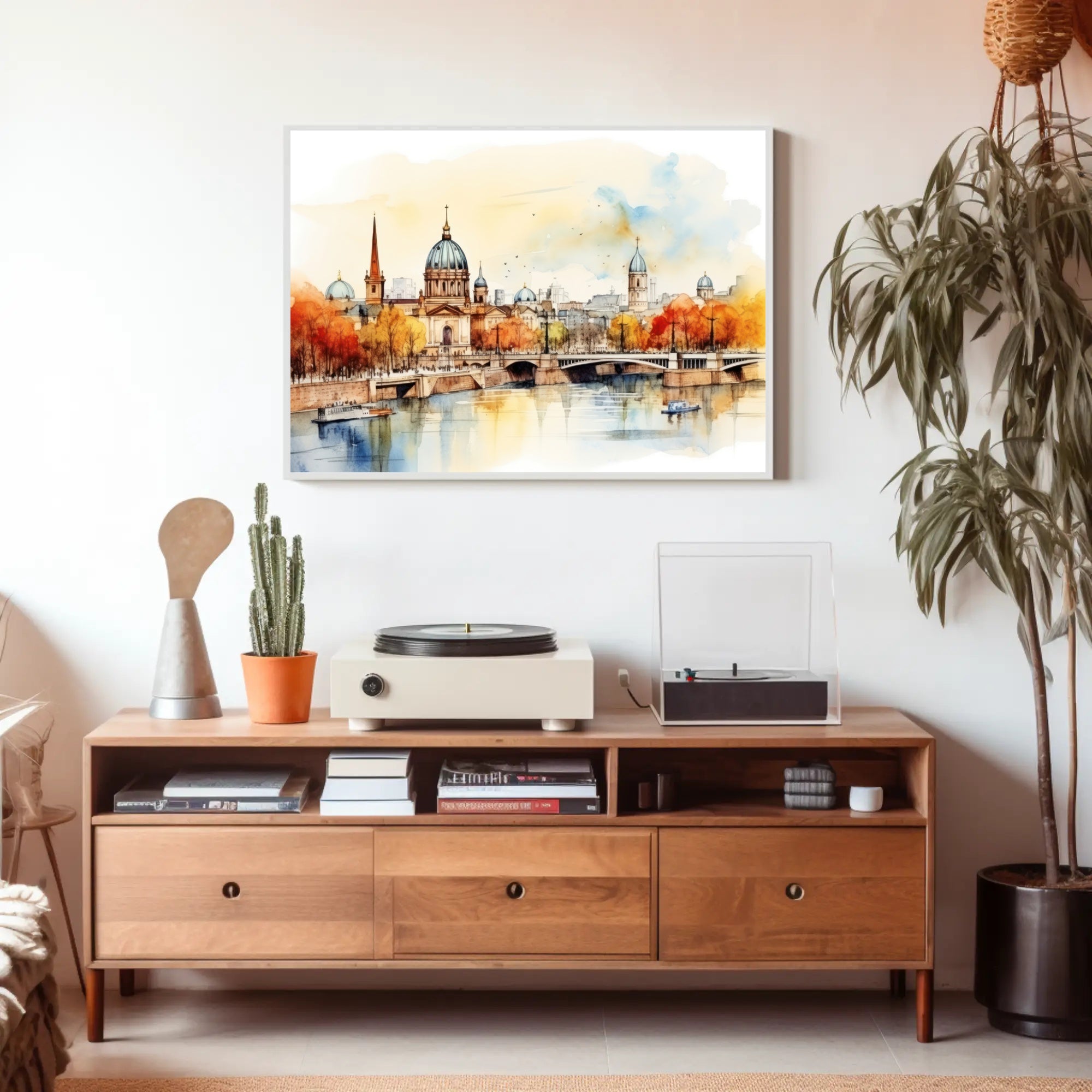 Autumn Cityscape by the River Poster
