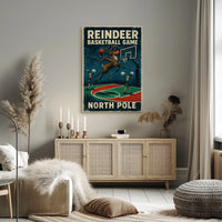 Reindeer Basketball Game At The North Poster