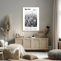 New York City Aerial Skyline Poster Modern Wall Art