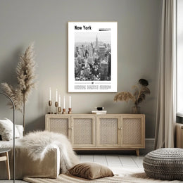 New York City Aerial Skyline Poster Modern Wall Art