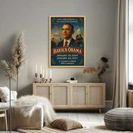 Obama Illustrated Art Print Presidential Poster