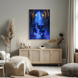 Enchanted Lizards Adventure in Mystical Forest Fantasy Poster PosterGoat