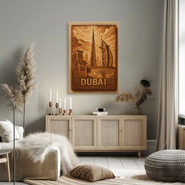 Dubai Cityscape Poster Fusion Of Tradition And Modernity