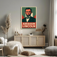 Abraham Lincoln Historic Portrait Vintage Ads Photography Realism Civil War Era US History Patriotic Decor Poster