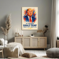 Donald Trump Watercolor Portrait Patriotic Poster