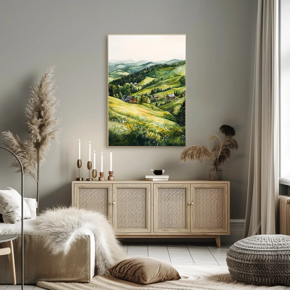Ukraine Carpathian Mountains Countryside View Poster