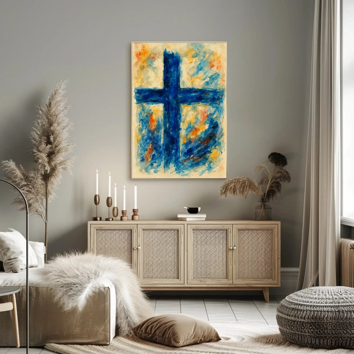 Abstract Cross In Watercolor Abstract Poster