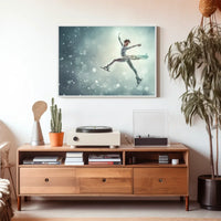 Graceful Figure Skater in Winter Fantasy Poster