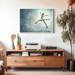 Graceful Figure Skater in Winter Fantasy Poster