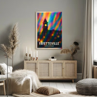 Fayetteville Arkansas Scenic Travel Minimalist Digital Painting Wanderlust Home Decor Poster