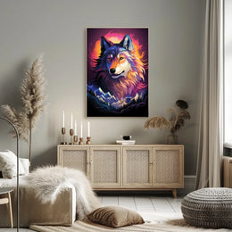Mystical Wolf Surrealism Poster: Nature's Dreamscape