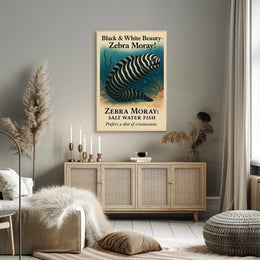 Black White Beauty Zebra Moray Poster PosterGoat