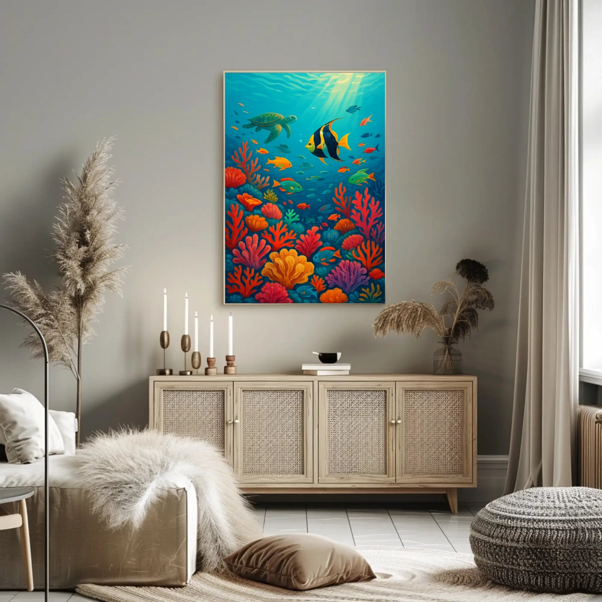 Marine Life Underwater Scene Fish Poster