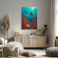 Marine Life Underwater Scene Fish Poster