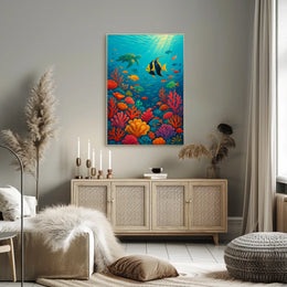 Marine Life Underwater Scene Fish Poster