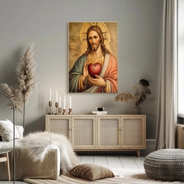 Sacred Heart Religious Iconography Poster