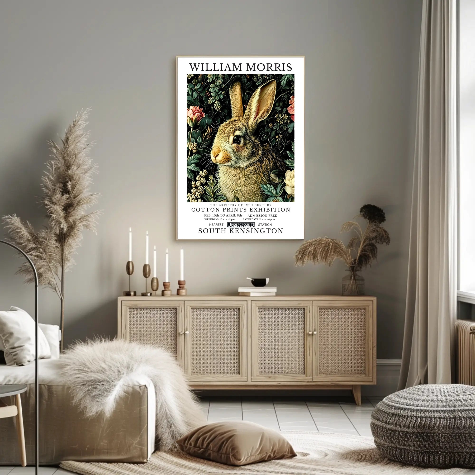 William Morris Nature-Inspired 19th-Century Exhibition Artistic Poster