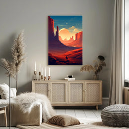 Desert Sunset Journey Poster PosterGoat