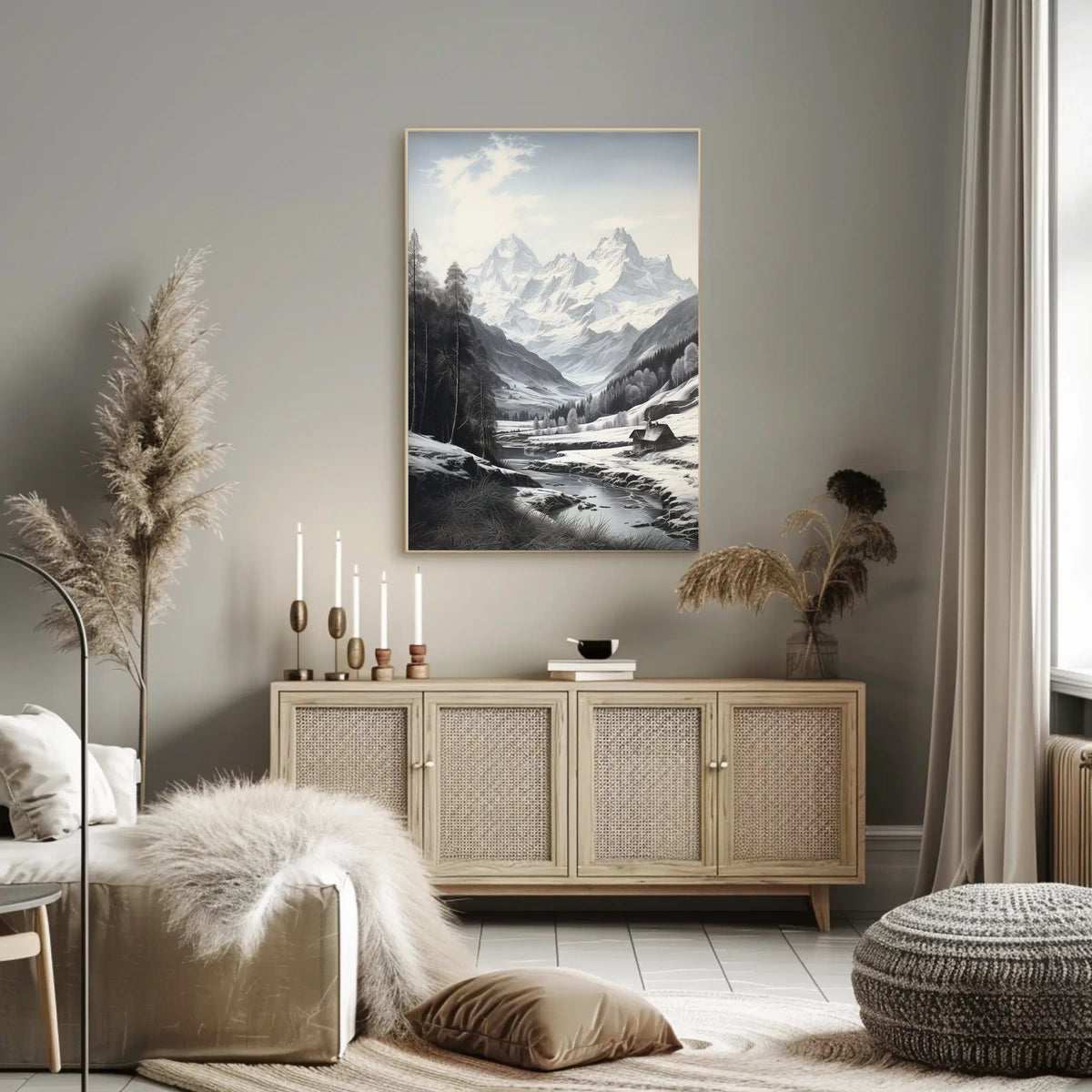 Alpine Serenity: Photorealistic Nature Travel Poster