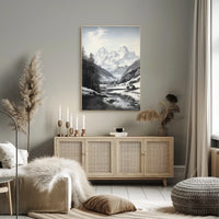 Alpine Serenity: Photorealistic Nature Travel Poster