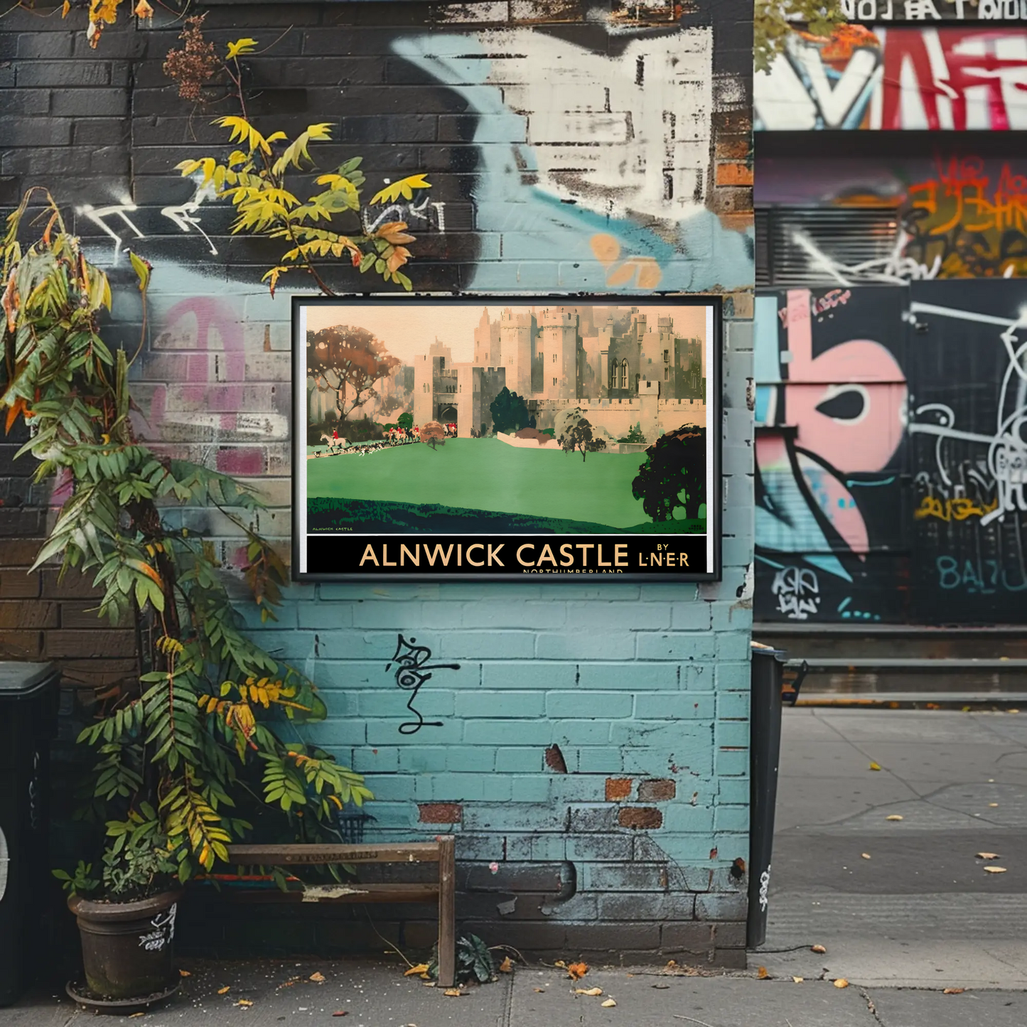 Alnwick Castle - It's Quicker by Rail Poster