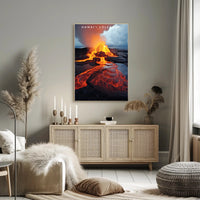 Hawaii Volcano Eruption Poster Travel Wall Art