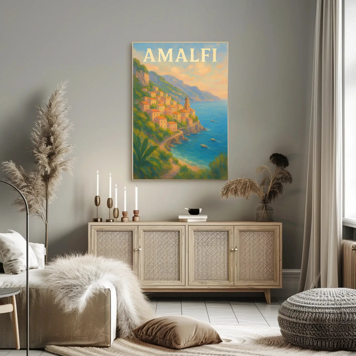 Amalfi Coast Serenity Poster Wall Art 18x24 Museum Quality