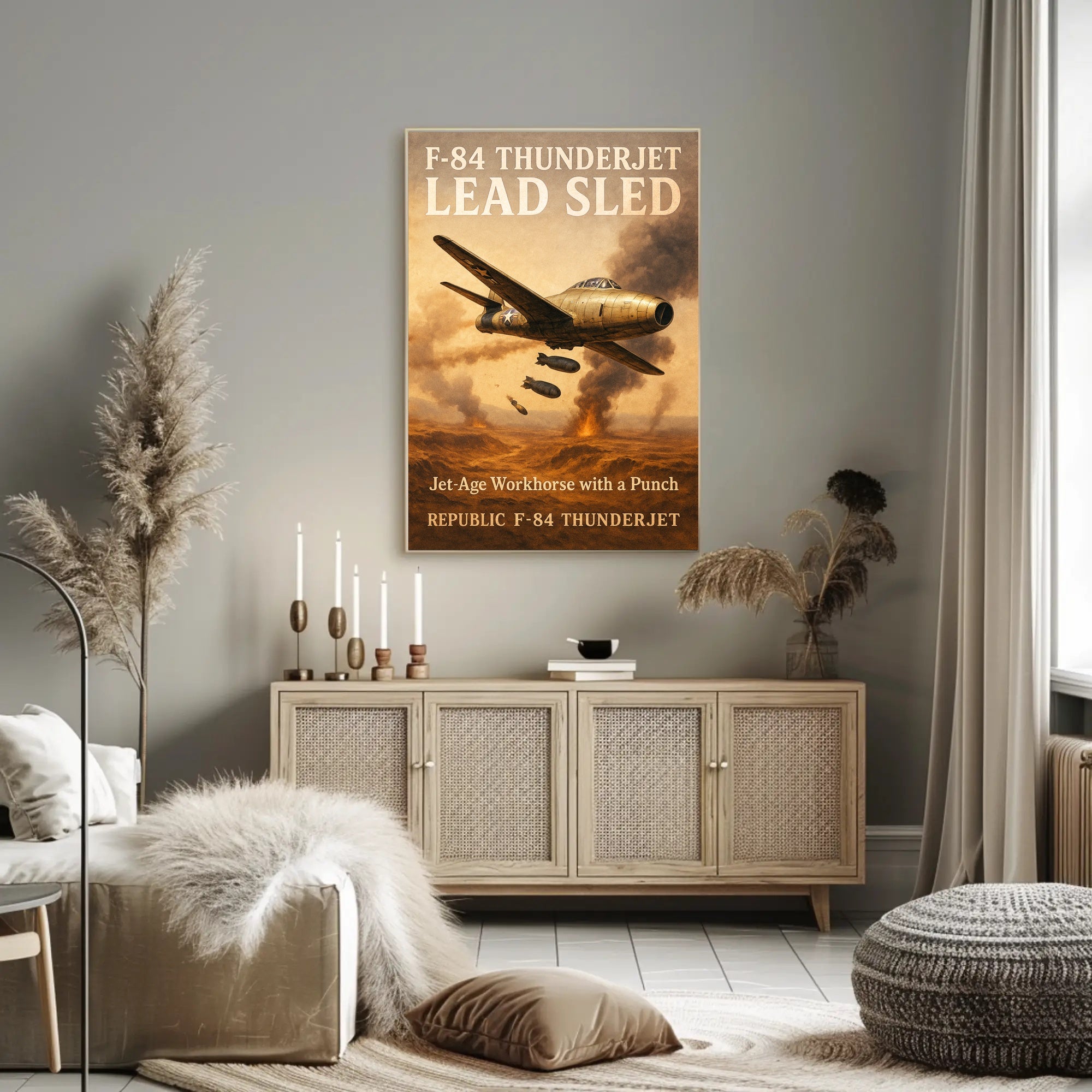 F-84 Thunderjet Lead Sled Poster PosterGoat