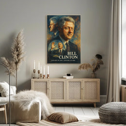 Bill Clinton 42nd President of the United States Double Exposure Poster